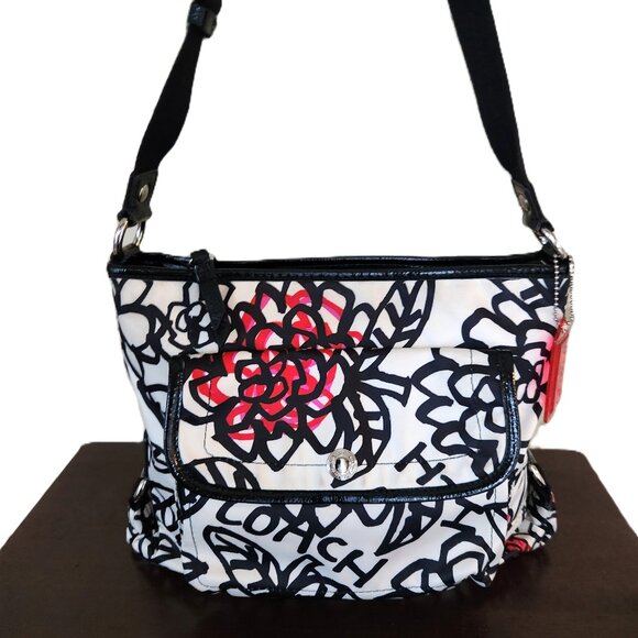 Vintage Coach Poppy Graffitti Flowered Shoulder Bag Purse - Picture 3 of 15